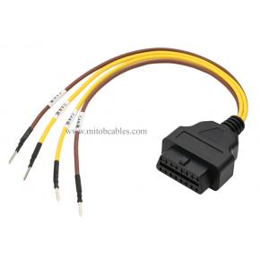 1ft Feet 30cm/12 J1962 OBD2 OBD-II Female 16 Pin Connector to 4 Pin Open Pigtail Plug Wire