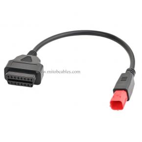 30cm/12 6 Pin Male to OBD2 16Pin Diagnostic Scanner Adapter Fits for Motorcycles OBD Female Adapter Cable