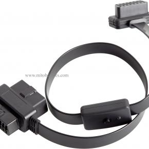  60cm 2ft OBD II OBD2 16 Pin Car Diagnostic Splitter Cord Female to Male/Female Extension Cable Adapter with Power Switch