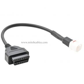  Motorcycle 4 Pin Diagnostic Cable, OBD 16 Pin to 4 Pin Diagnostic Scanner Adapter Compatible with Ya-maha