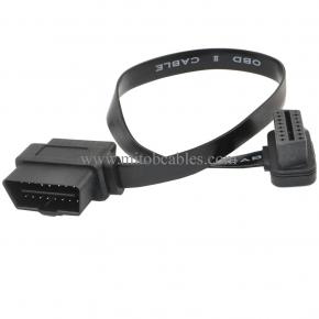  60CM Ultra Slim 2 in 1 OBDII OBD2 Cable 16 Pin Female to Male/Female Extension Connector Cable Splitter,24Inch/2Feet