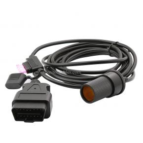  3M/9.8ft OBD2 to Cigarette Lighter Female Connector OBD Male to Female Socket Car Power Cable with 3A Fuse