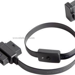 60cm OBD II OBD2 16 Pin Car Diagnostic Splitter Cord Male to Dual Female Extension Cable Adapter with Power Switch