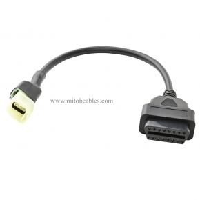 4 Pin to OBD 16 Pin Motorbike OBD II Adapter,Motorcycle OBD2 Diagnostic Cable 30cm 12