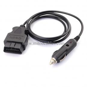 3M/9.8ft Car OBDII Vehicle ECU Emergency Power Supply Cable Car Memory Save Any 12V DC Power Source OBD Male Connector Cable Adapter