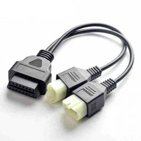 OBDll connecting cable for Honda Motorcycle OBD 16pin to 4pin+6pin pin cable