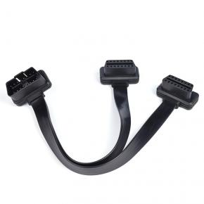 Automotive OBD2 one-two adapter cable OBD expansion cable one-part-two extension cable flat cable 16-pin 16-core copper wire