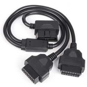 L-type OBD2 one-point-two extension cable elbow 90 degrees one-two connection adapter cable 16-pin 16-core full connection